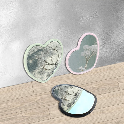 1\u002F24\u002F48pcs Portable Mini Makeup Mirrors - Compact Travel-Friendly Glass Mirrors with Floral Design, No Battery Needed, Perfect for Weddings, Mother'S Day Gifts & On-the-Go Beauty, Wedding Accessories, Polished Finish, Durable Plastic Frame